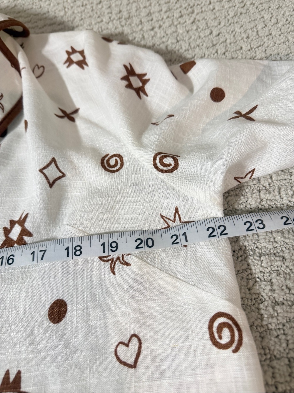 ELEMENTS/White Closet Two-Piece linen blend printed tie shirt and pants set - Picture 13 of 13